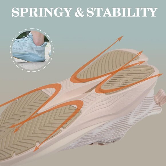 Hawkwell Women's Beige Cloud Zero Breathable Cushion Active Walking Sneakers - Picture 6 of 6